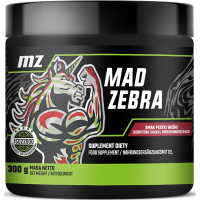 MZ Mad Zebra Pre-Workout 300 G – Treningsytelse MZ Mad Zebra Pre-Workout 300 G – Treningsytelse