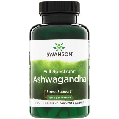 Swanson Ashwagandha 450 MG Kapsler - Kosttilskudd for Stress & Søvn Swanson Ashwagandha 450 MG Kapsler - Kosttilskudd for Stress & Søvn
