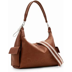 Desigual L logo shoulder bag - BROWN - U