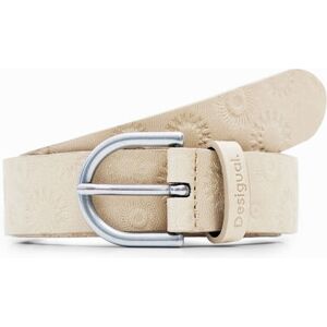 Desigual Geometric leather belt - BROWN - 95