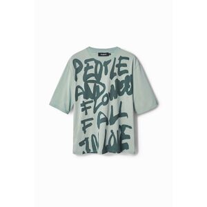 Desigual Oversize message T-shirt - GREEN - S