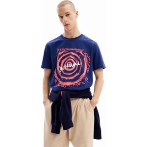 Desigual Spiral T-shirt with logo - BLUE - XL