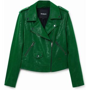 Desigual Textured biker jacket - GREEN - XS