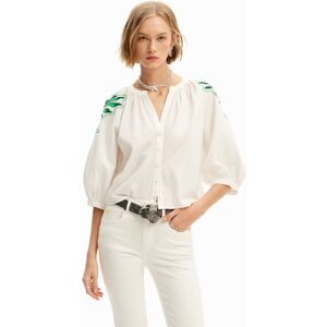 Desigual V-neck embroidered blouse - WHITE - XL