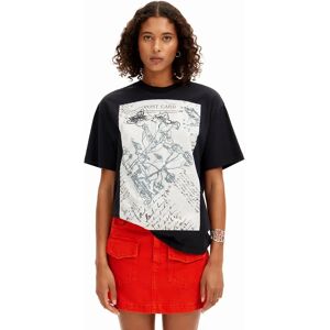 Desigual Postcard T-shirt - BLACK - S