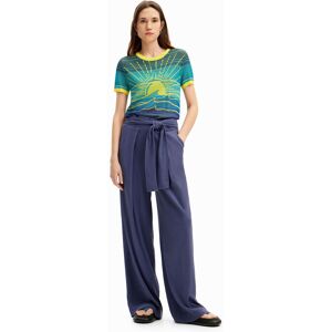 Desigual Wide-leg knit trousers - BLUE - M