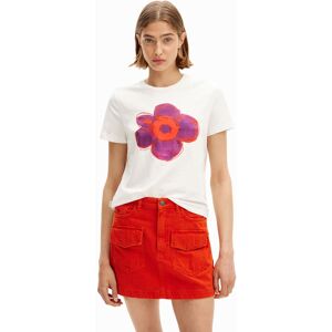 Desigual Flower illustration T-shirt - WHITE - XS