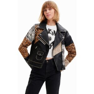 Desigual Animal print biker jacket - BLACK - L