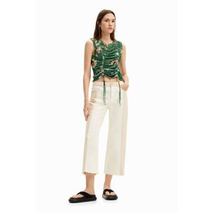 Desigual Two-tone cropped trousers - MATERIAL FINISHES - 44