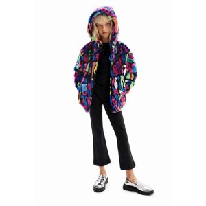 Desigual Multicolour fur-effect jacket - MATERIAL FINISHES - 7/8