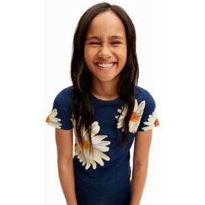 Desigual Ribbed daisy T-shirt - BLUE - 7/8