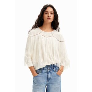 Desigual Embroidered fringing blouse - WHITE - L