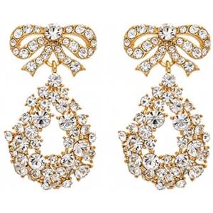 Lily And Rose Alice bow earrings crystal gold