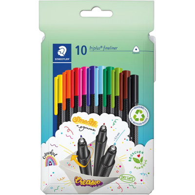Staedtler Fineliner Triplus – Ergonomisk, Langvarig (Sta334c10, Flerfarget, 1 Eske) Flerfarget Staedtler Fineliner Triplus – Ergonomisk, Langvarig (Sta334c10, Flerfarget, 1 Eske) Flerfarget