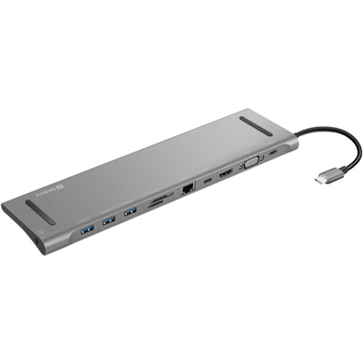 Sandberg Usb-C 10-I-1 Dockingstasjon, 1 Stykk, Sen-136-31 Aluminium Sandberg Usb-C 10-I-1 Dockingstasjon, 1 Stykk, Sen-136-31 Aluminium