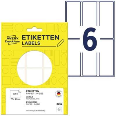 Avery 3362 Hvite selvklebende etiketter - Labels Avery 3362 Hvite selvklebende etiketter - Labels