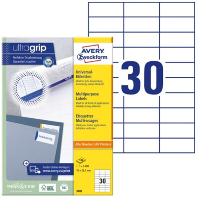 Avery 3489 Flerbruksetiketter 70 X 29,7 Mm Hvit Hvit Avery 3489 Flerbruksetiketter 70 X 29,7 Mm Hvit Hvit
