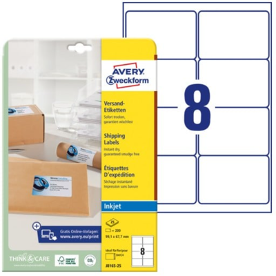 Avery J8165-25 Adresseetiketter 99.1 X 67.7 Mm Hvit Hvit Avery J8165-25 Adresseetiketter 99.1 X 67.7 Mm Hvit Hvit