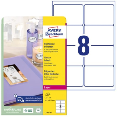 Avery L7765-40 Solar Etiketter 99,1 X 67,7 Mm Hvit Hvit Avery L7765-40 Solar Etiketter 99,1 X 67,7 Mm Hvit Hvit