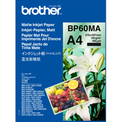Brother A4 Matt Ink-Jet Papir – Høy Kvalitet, 145g (Brobp60ma, 1 Eske) Brother A4 Matt Ink-Jet Papir – Høy Kvalitet, 145g (Brobp60ma, 1 Eske)