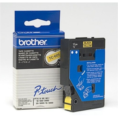 Brother Tc Tape – 12mm, Svart/gul (Brotc601, 1 Eske) Brother Tc Tape – 12mm, Svart/gul (Brotc601, 1 Eske)