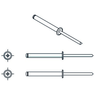 Arvid Nilsson Blindnagle Iso 15977 Aluminium / Stål 6,4 × 10 Arvid Nilsson Blindnagle Iso 15977 Aluminium / Stål 6,4 × 10