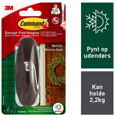 3M Command Utendørs Krok – Uv-Bestandig, Vannavstøtende (7100134376, 1 Eske) 3M Command Utendørs Krok – Uv-Bestandig, Vannavstøtende (7100134376, 1 Eske)
