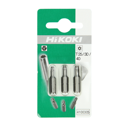 HiKOKI Sikkerhetsbits Torx 1/4" 25 Mm T25/t30/t40 3-Pk HiKOKI Sikkerhetsbits Torx 1/4" 25 Mm T25/t30/t40 3-Pk