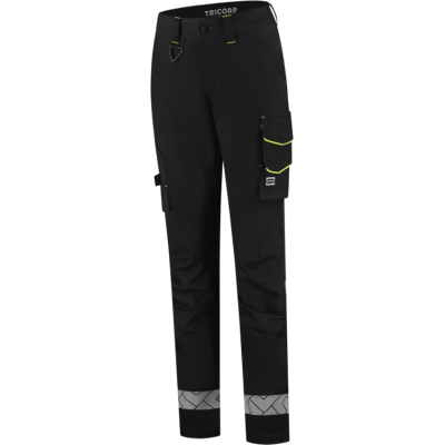 Tricorp 506132 Refleks Dame Arbeidsbukse Svart/Fluorgul 40 Tricorp 506132 Refleks Dame Arbeidsbukse Svart/Fluorgul 40