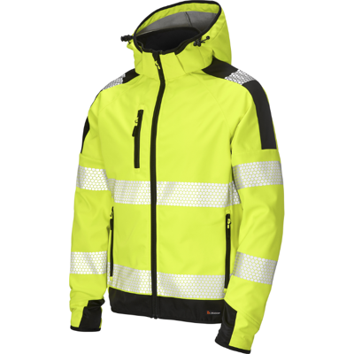 L.Brador 2033p Aereo Klasse 2–3 Varsel Softshelljakke HV Gul/Sort 3XL L.Brador 2033p Aereo Klasse 2–3 Varsel Softshelljakke HV Gul/Sort 3XL