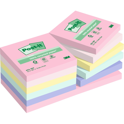 3M Post-It Recycled Notater – 100% Resirkulert Papir (6541rp, 1 Eske) 3M Post-It Recycled Notater – 100% Resirkulert Papir (6541rp, 1 Eske)