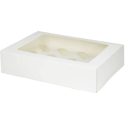 Green Box 12 Hull Pla-Vindu Cupcake-Bokser Med Innsats, Hvit, 100 Stykker, Sgb-Dre03485 Hvit Green Box 12 Hull Pla-Vindu Cupcake-Bokser Med Innsats, Hvit, 100 Stykker, Sgb-Dre03485 Hvit