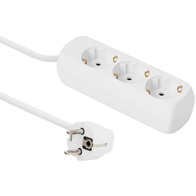 MicroConnect 3-Veis Schuko Strømuttak, 1,8m, 1 Stykk, Sen-Gru003w Hvit MicroConnect 3-Veis Schuko Strømuttak, 1,8m, 1 Stykk, Sen-Gru003w Hvit