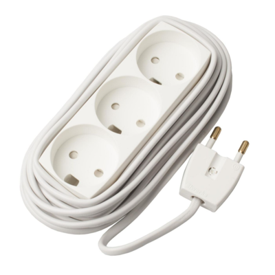 MicroConnect 3-Veis Dansk Stikkontaktstrip, 5m, Uten Jord, 1 Stykk, Sen-Gruelu3h050 Hvit MicroConnect 3-Veis Dansk Stikkontaktstrip, 5m, Uten Jord, 1 Stykk, Sen-Gruelu3h050 Hvit