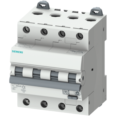 Siemens Kompakt 4-polig 32A 30mA 6kA Type A bryter Siemens Kompakt 4-polig 32A 30mA 6kA Type A bryter
