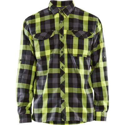 Blåkläder 32991153 Flanellskjorte Svart/Hivis Gul XL Blåkläder 32991153 Flanellskjorte Svart/Hivis Gul XL