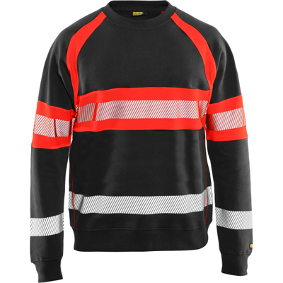 Blåkläder 33591158 Klasse 1 Sweatshirt Svart/Hivis Rød S Blåkläder 33591158 Klasse 1 Sweatshirt Svart/Hivis Rød S