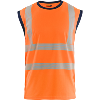 Blåkläder 35751013 Klasse 2 Singlet Hivis Oransje/Marineblå L/XL Blåkläder 35751013 Klasse 2 Singlet Hivis Oransje/Marineblå L/XL