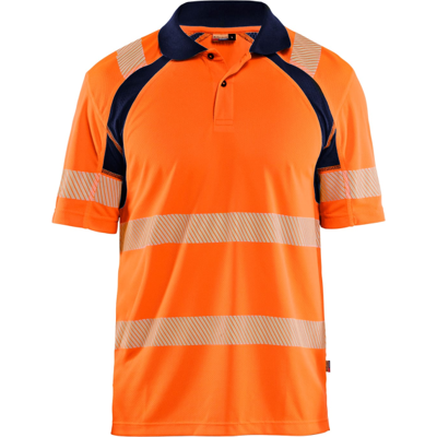 Blåkläder 35951013 Klasse 2 Pikéskjorte Hivis Oransje/Marineblå XXL Blåkläder 35951013 Klasse 2 Pikéskjorte Hivis Oransje/Marineblå XXL