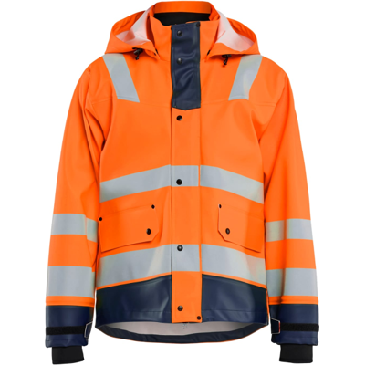 Blåkläder 43272005 Klasse 3 Regnjakke Hivis Oransje/Marineblå S Blåkläder 43272005 Klasse 3 Regnjakke Hivis Oransje/Marineblå S