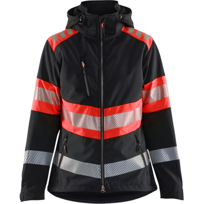 Blåkläder 44042513 Klasse 1 Softshelljakke Svart/Hivis Rød XXL Blåkläder 44042513 Klasse 1 Softshelljakke Svart/Hivis Rød XXL