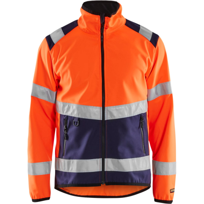 Blåkläder 48772516 Klasse 2 Softshelljakke Hivis Oransje/Marineblå XL Blåkläder 48772516 Klasse 2 Softshelljakke Hivis Oransje/Marineblå XL