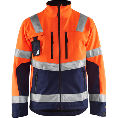 Blåkläder 49002517 Hi-Viz Softshelljakke Hivis Oransje/Marineblå XL Blåkläder 49002517 Hi-Viz Softshelljakke Hivis Oransje/Marineblå XL
