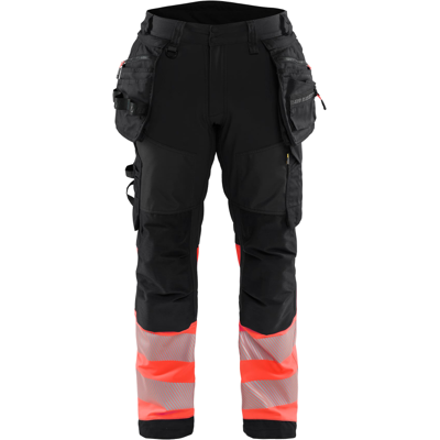 Blåkläder 18212513 Klasse 1 Arbeidsbukse Svart/Hivis Rød D100 Blåkläder 18212513 Klasse 1 Arbeidsbukse Svart/Hivis Rød D100