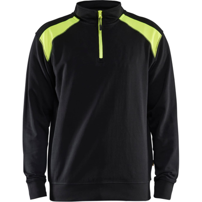 Blåkläder 33531158 Glidelås Sweatshirt Svart/Hivis Gul XXL Blåkläder 33531158 Glidelås Sweatshirt Svart/Hivis Gul XXL