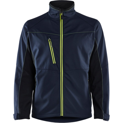 Blåkläder 49502516 Hi-Vis Softshelljakke Mørk marineblå/hivisgul XL Blåkläder 49502516 Hi-Vis Softshelljakke Mørk marineblå/hivisgul XL
