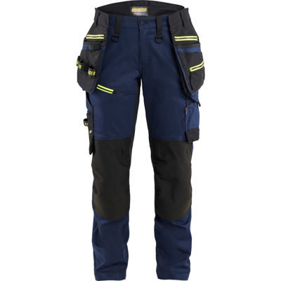 Blåkläder 71701149 Stretch Håndverksbukse Mørk marineblå/hivisgul D25 Blåkläder 71701149 Stretch Håndverksbukse Mørk marineblå/hivisgul D25