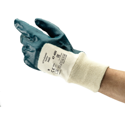 Ansell Activarmr Hylite 47-400 3/4-Dyppet Nitril Arbeidshanske, 144 Par Blå/Off White 9 Ansell Activarmr Hylite 47-400 3/4-Dyppet Nitril Arbeidshanske, 144 Par Blå/Off White 9