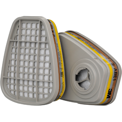 3M 6057 Abe1 Gassfilter, 8 Stk (4 X 2 Stk) Lys grå 3M 6057 Abe1 Gassfilter, 8 Stk (4 X 2 Stk) Lys grå