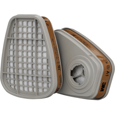 3M 6051 A1 Gassfilter, 8 Stk (4 X 2 Stk) Lys grå 3M 6051 A1 Gassfilter, 8 Stk (4 X 2 Stk) Lys grå